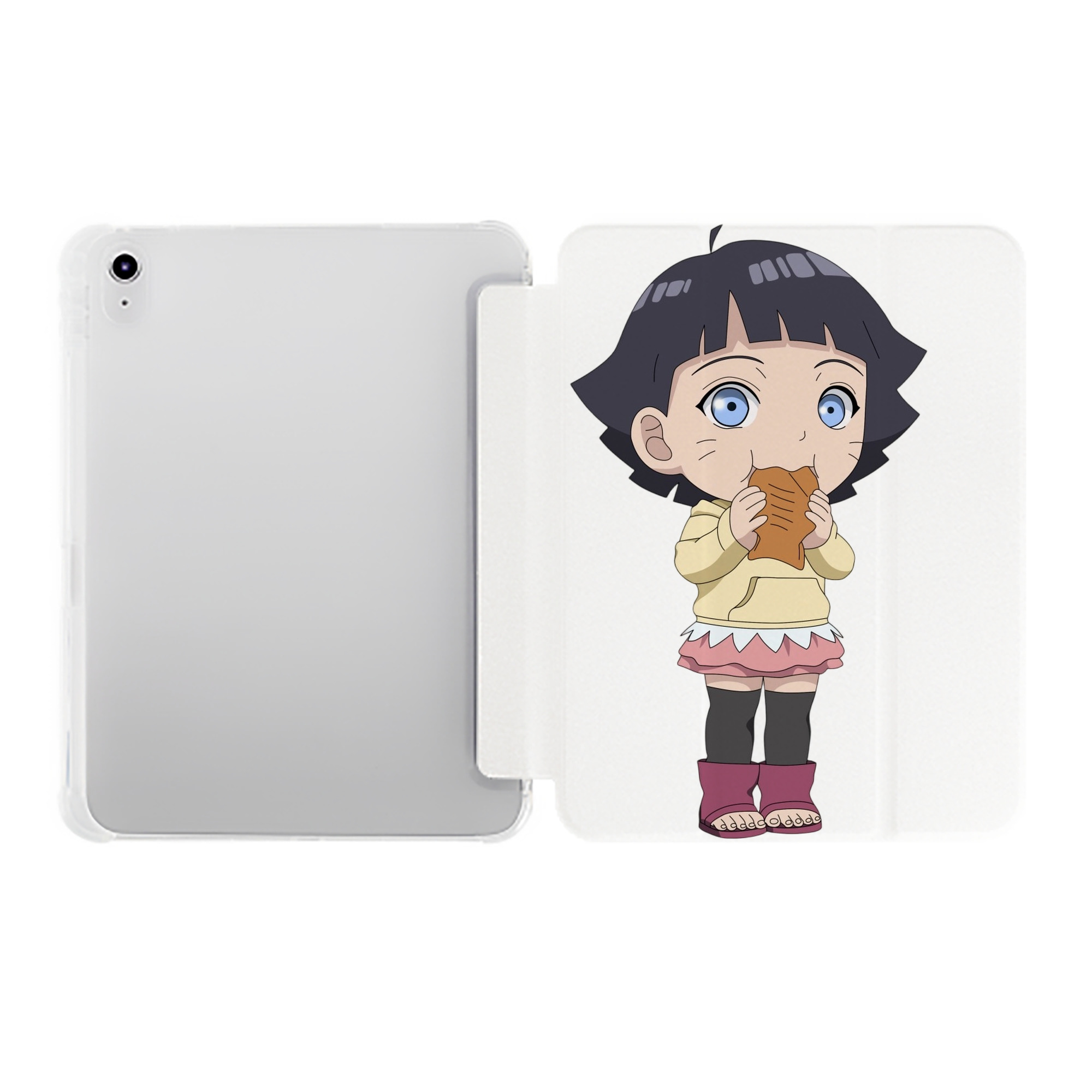 （画像用） NARUTO -ナルト- うずまき ヒマワリ Uzumaki Himawari IPad ケース ペン収納付き 三つ折りスタンド PUレザー×シリコン 対応機種9.5/10.5/10.9インチ